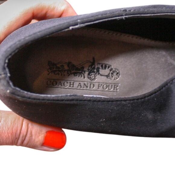 Coach And Four Fabric Comfort Heel Shoes Square Toe Chunky Heel 9.5 - Picture 5 of 6